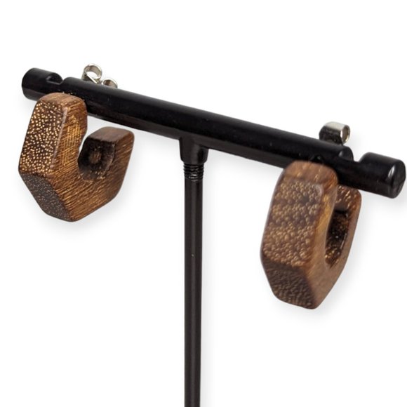 Unknown Jewelry - Wooden Hoop Earrings